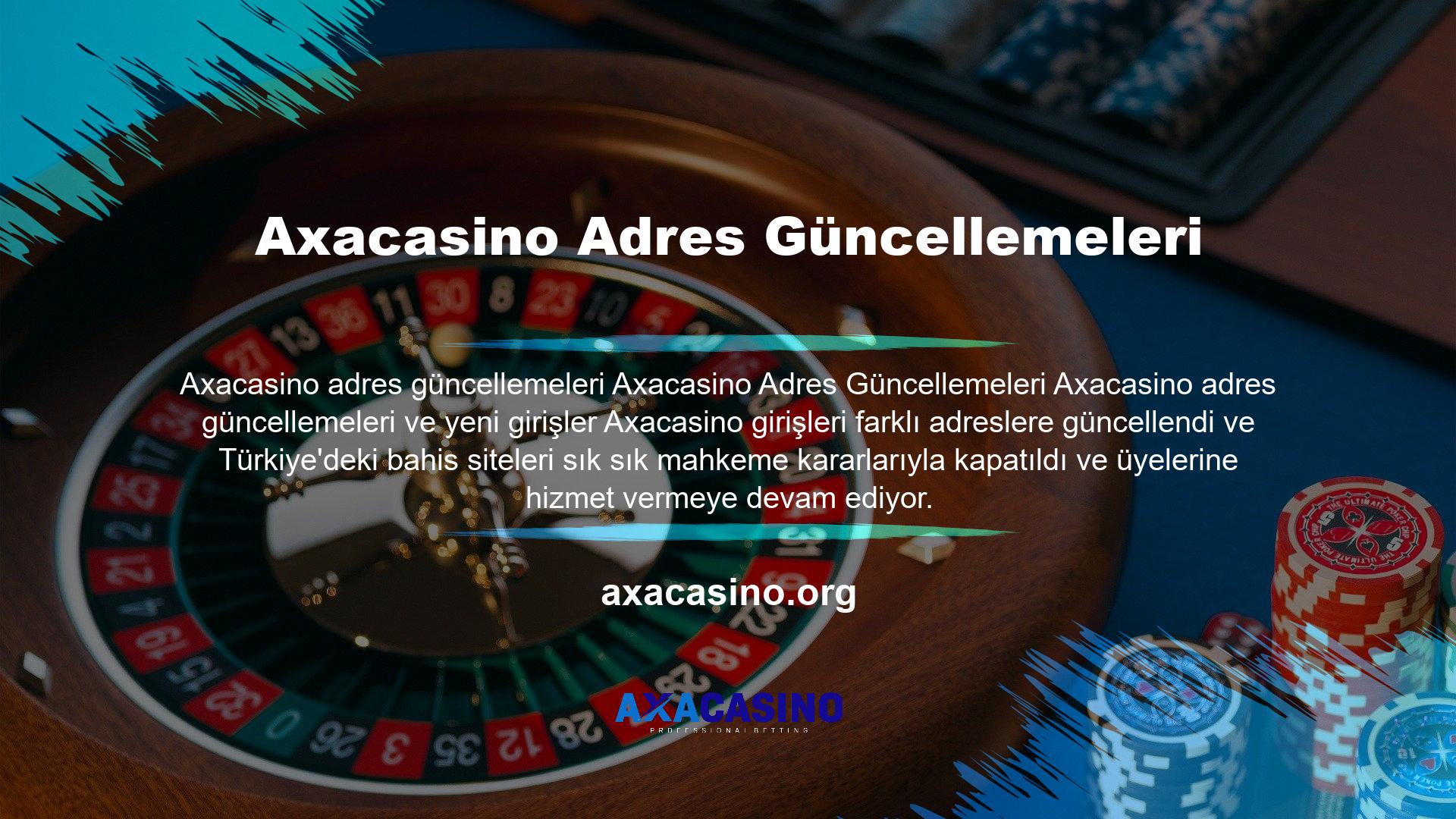 Üyeler olarak tanımlanan tüm kişiler, mahkeme kararıyla erişimin yasaklanmasından sonra birkaç dakika içinde gerekli prosedürleri tamamlar ve Axacasino yeni giriş adresine erişmeye devam eder
